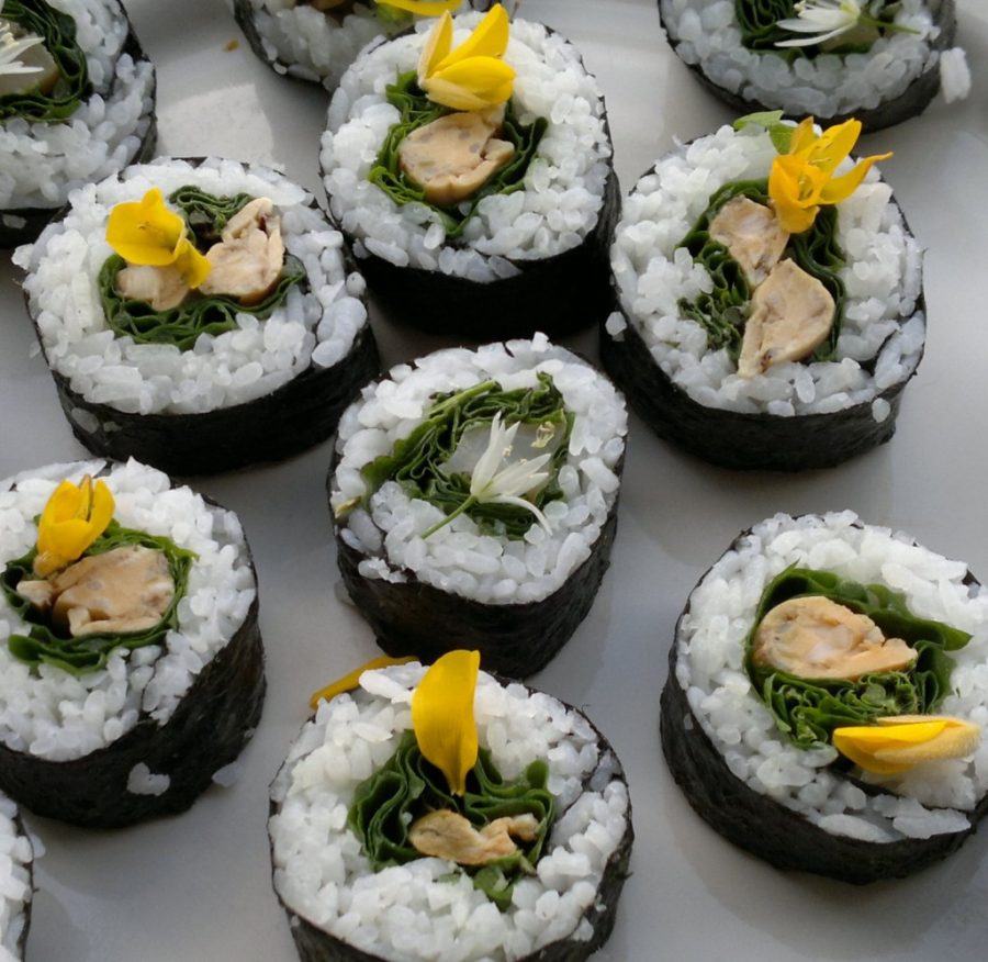 wild sushi foraged sushi rolls dish