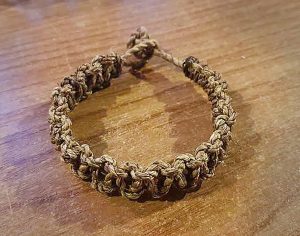 bracelet made with cordage foraging and knife skills