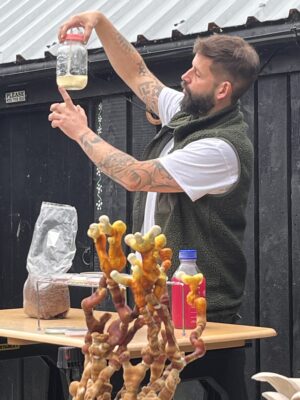 Man teaching a Mushroom growing course